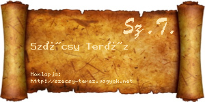 Szécsy Teréz névjegykártya