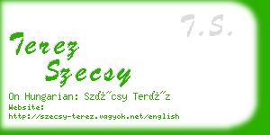 terez szecsy business card